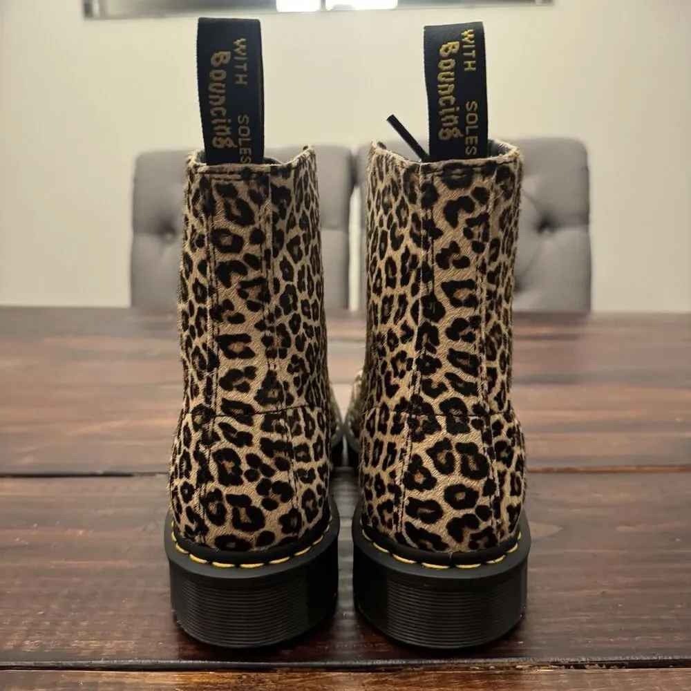 Dr Martens 1460 Pascal Leopard Hair On Leather Boots